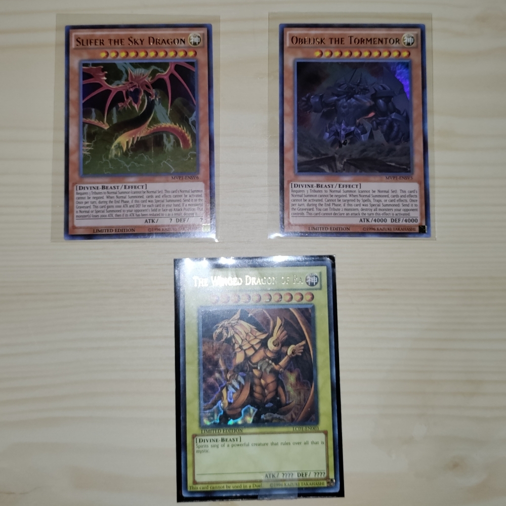 3 Yu-Gi-Oh Egyptian God Cards
